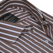 Egyptian Cotton Choc Brown Stripe Shirt CLB-ARD7751