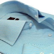 Teal & White Pinstripe Formal Shirt CLB-RX3758
