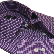 Purple with White Border Check Shirt CLB-RX3794