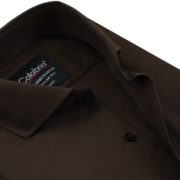 Dark Brown Bird Eye Tennis Fabric Shirt CLB-TBE13384