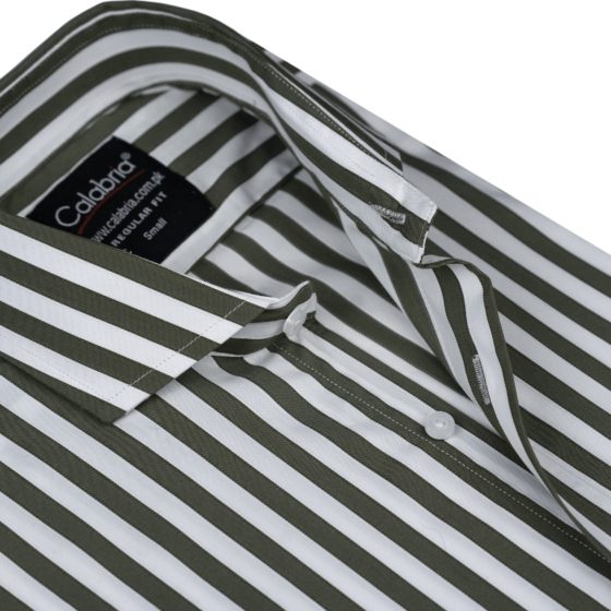 CLB-CNS8732 - Olive White Stripe Shirt