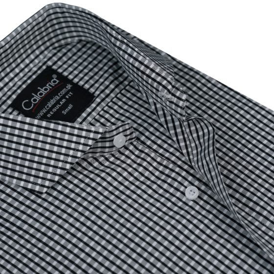 CLB-CNS8734 - Black & White Micro-Check Shirt