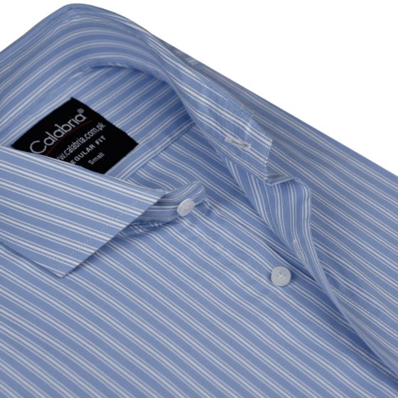 CLB-CNS8735 - Classic corporate blue Stripe Shirt