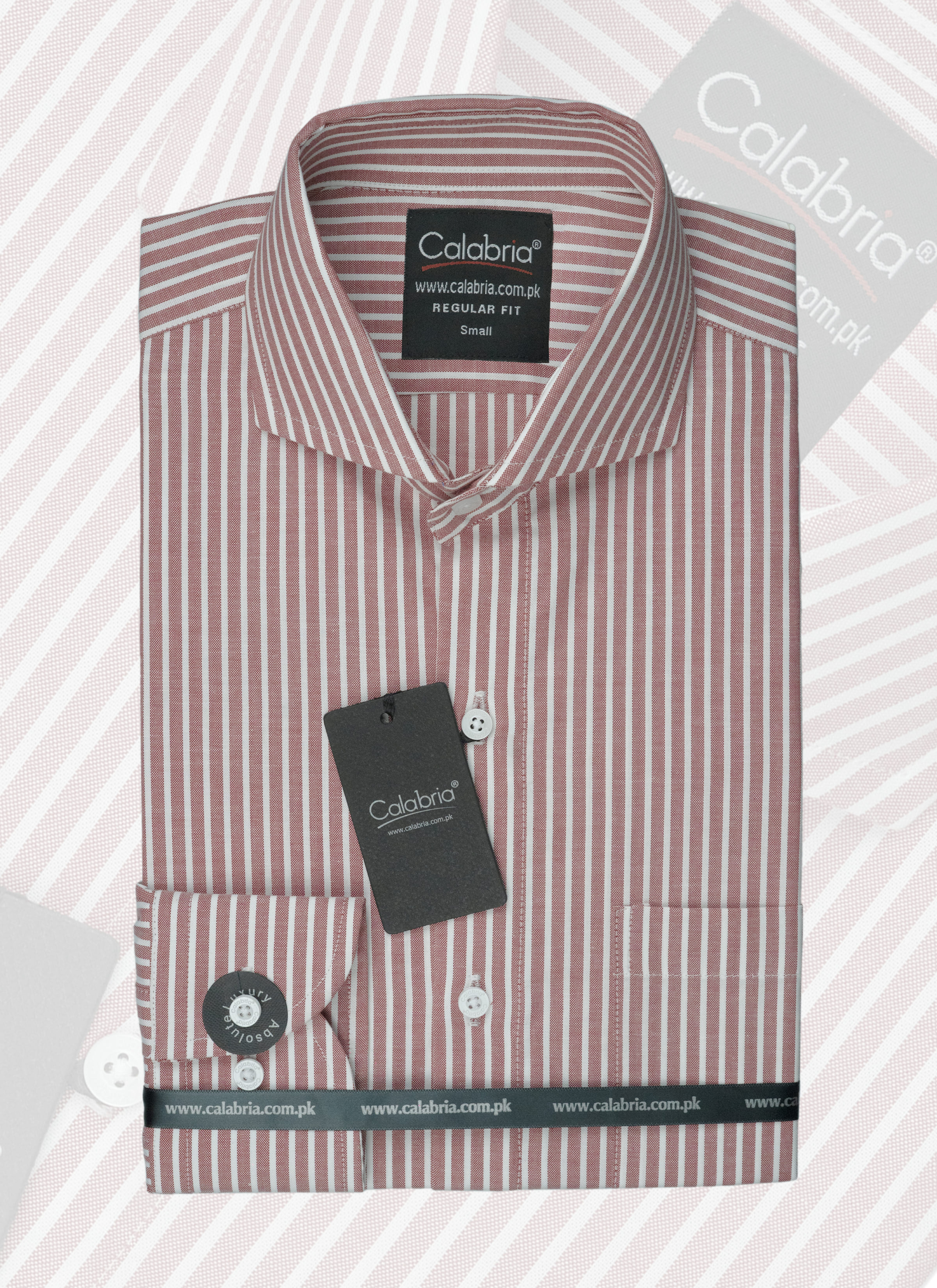Muted Rose Striped Italian Cotton Shirt - CLB-ITF4087 - Image 2