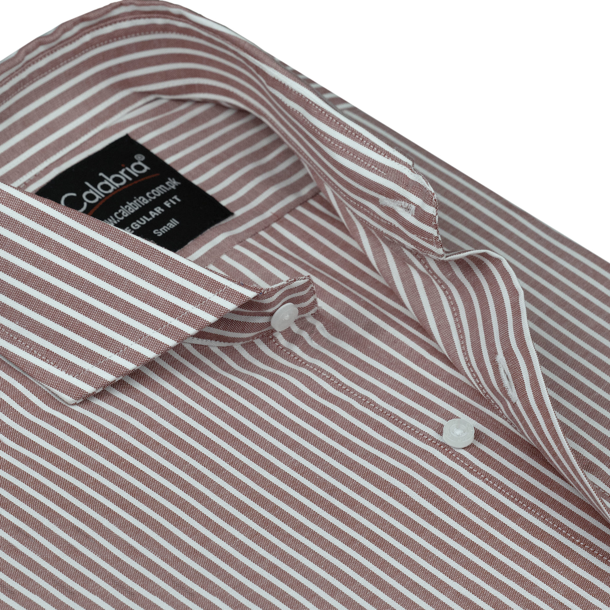 Muted Rose Striped Italian Cotton Shirt - CLB-ITF4087