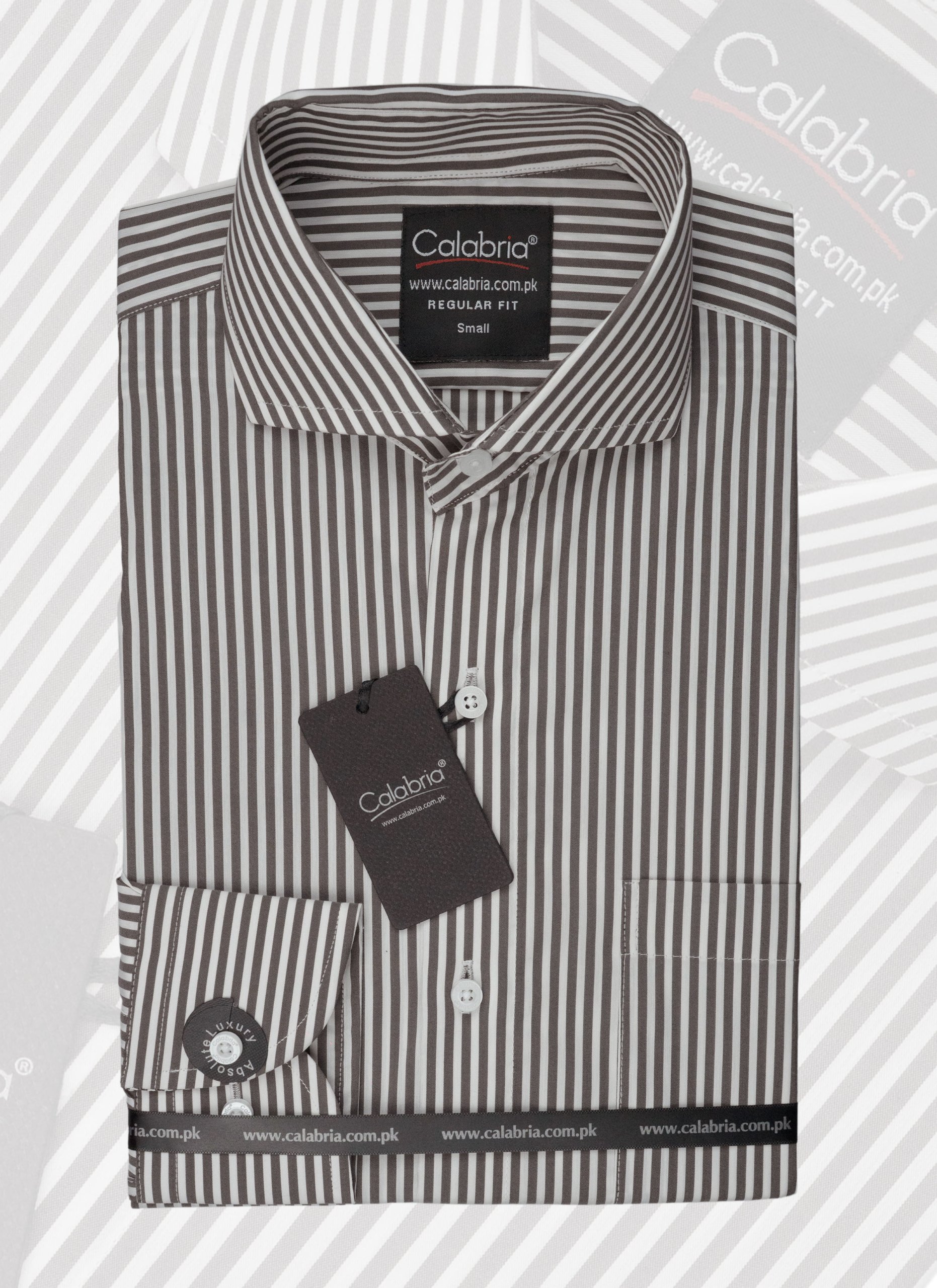 Mocha brown Stripe Italian Formal Shirt CLB-ITF4089 - Image 2