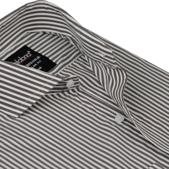 Mocha brown Stripe Italian Formal Shirt CLB-ITF4089
