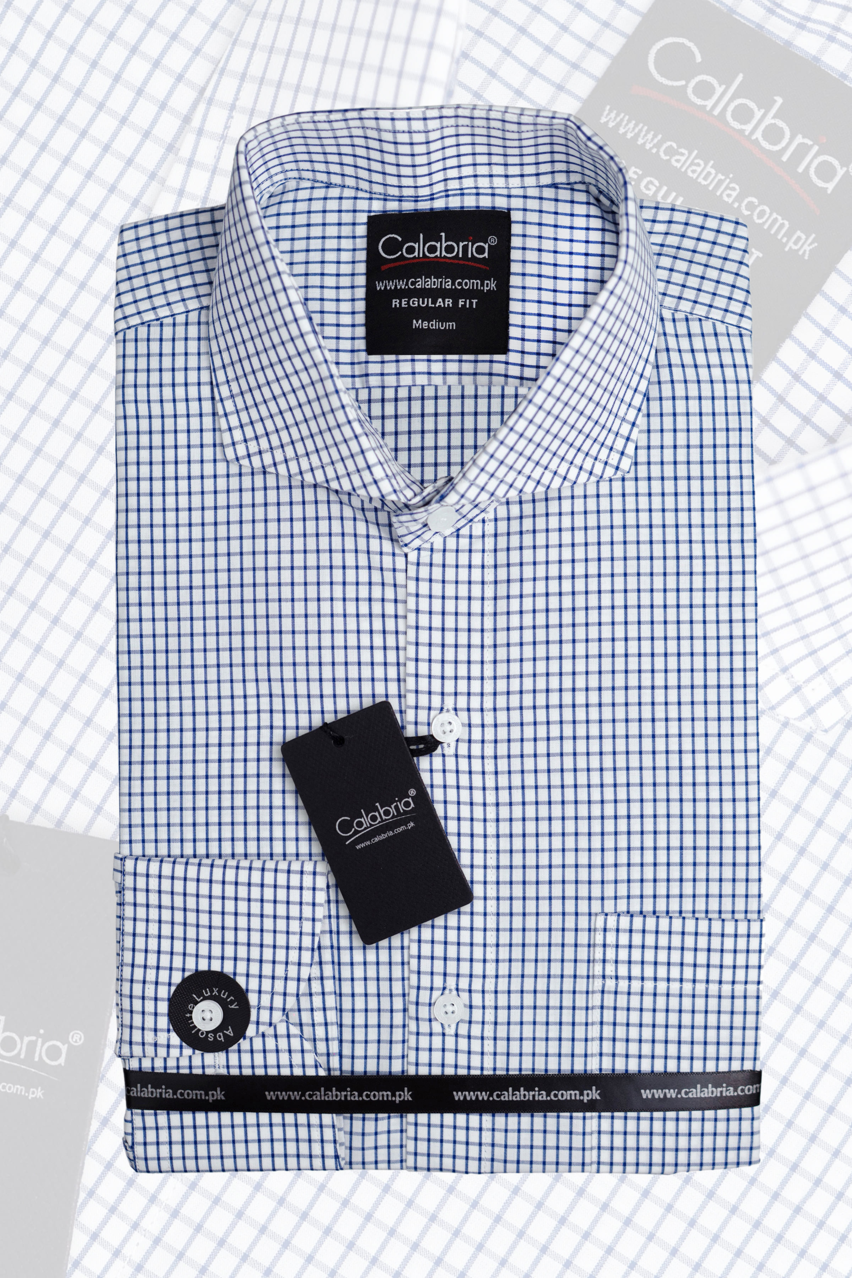 White Micro Check Egyptian Cotton Shirt for Men CLB-MAL4421 - Image 2