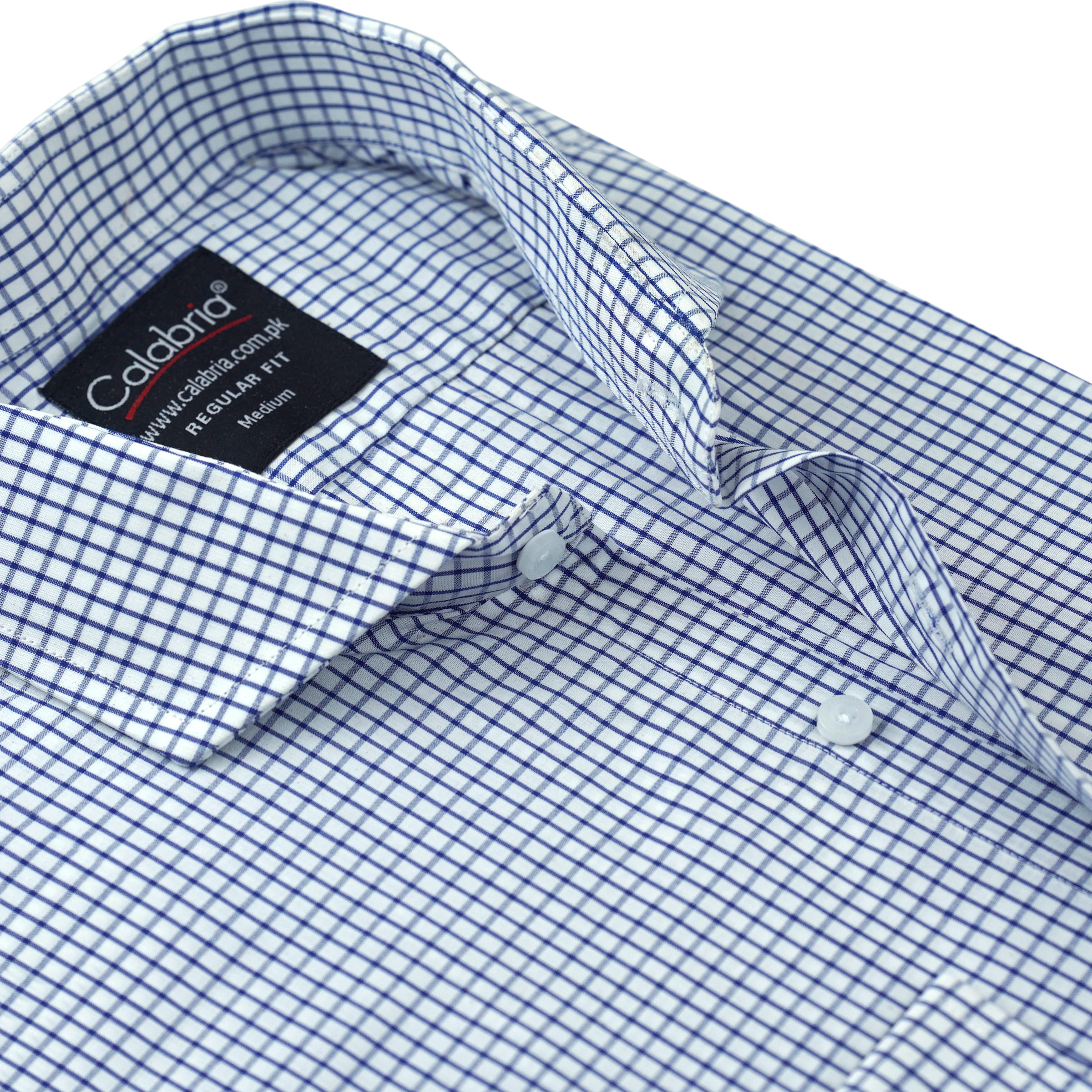White Micro Check Egyptian Cotton Shirt for Men CLB-MAL4421