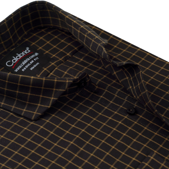 Chocolate & Caramel Windowpane Check Shirt CLB-MAL4426