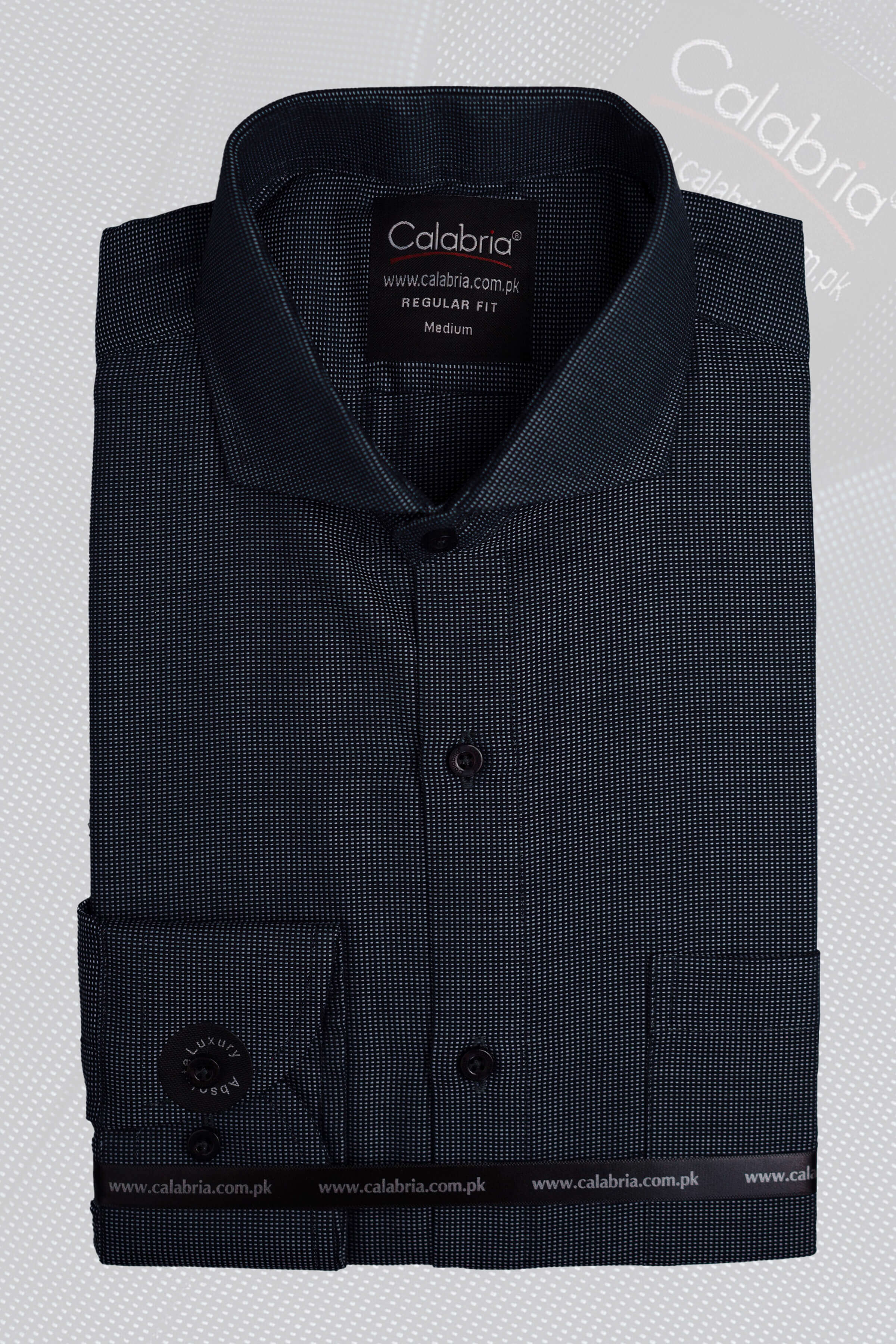 Calabria Midnight Black Italian cotton shirt