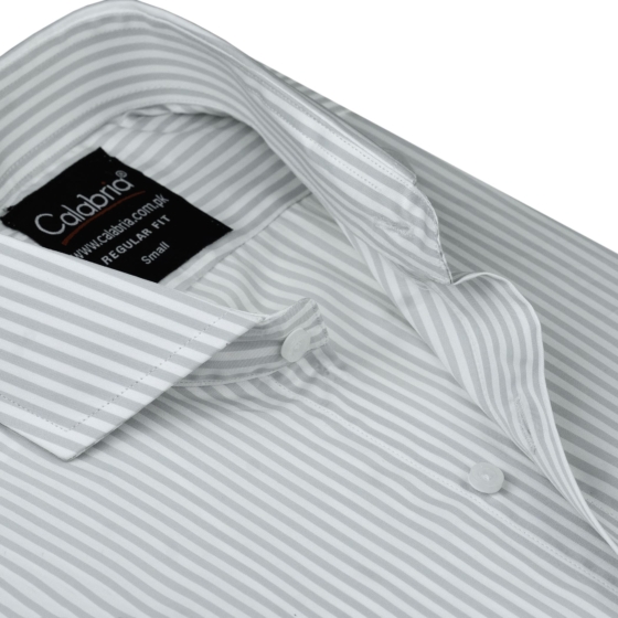 Silver Mist Italian Stripe Formal Shirt CLB-ITF4086