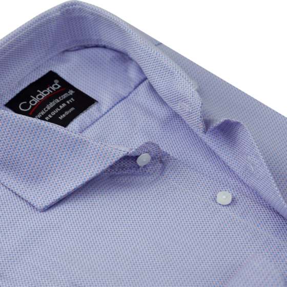 Italian Micro Birdseye Cotton Powder Pink & Sky Blue Shirt CLB-MAL4427
