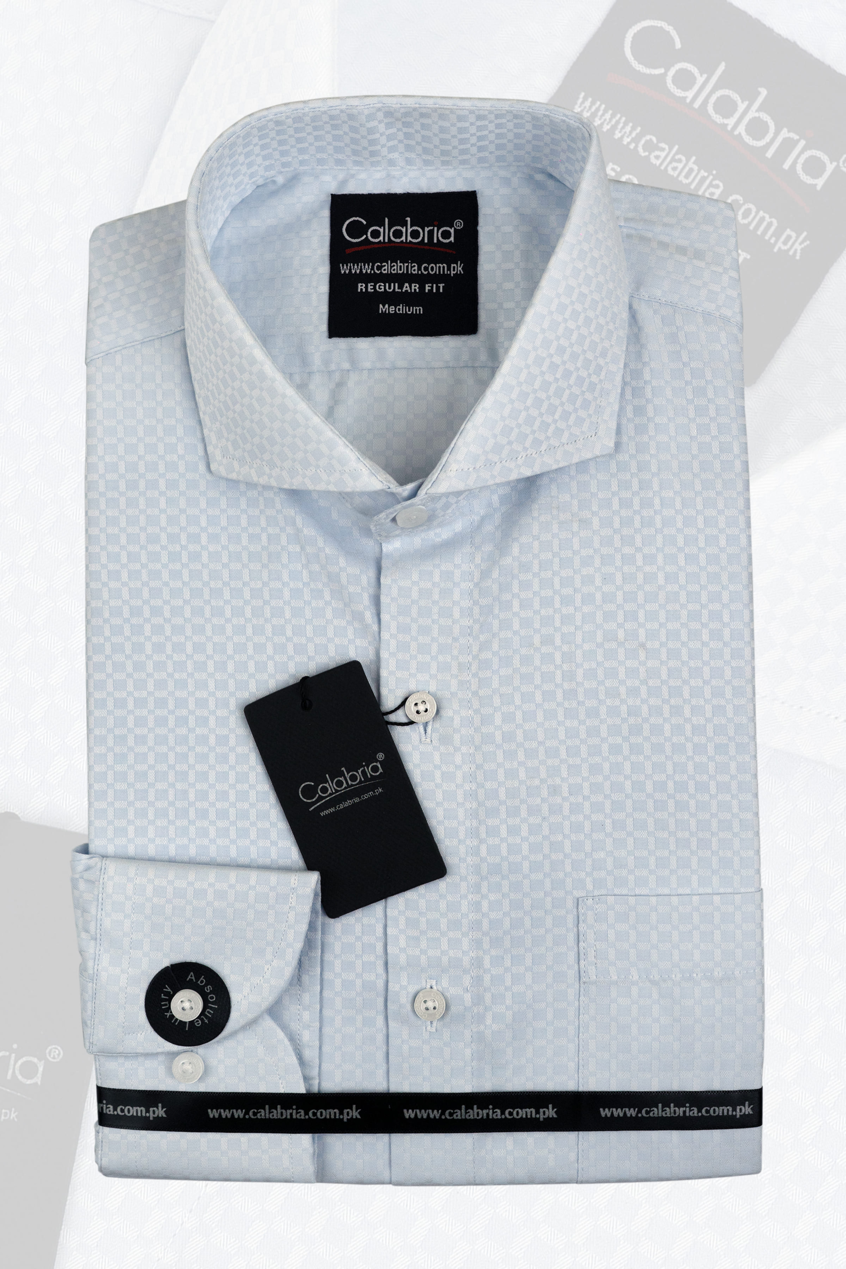 Italian Ice Blue Micro Check Luxury Cotton Shirt CLB-SNO5149 - Image 2