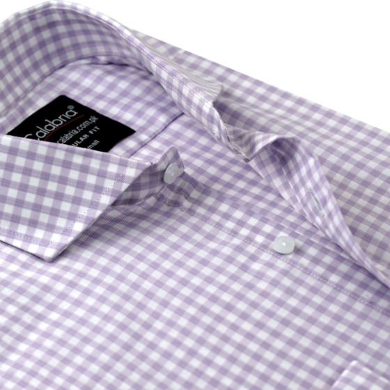 Lavender Egyptian Cotton Gingham Shirt CLB-MAL4422