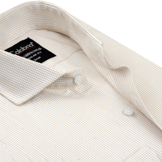 Home 53 Italian Cotton Warm White & Beige Micro-Check Textured CLB-SNO5169