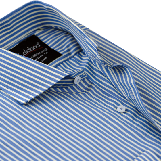 Home 1 PIMA Cotton Shirt Sky blue with fine yellow stripes CLB-SNO5147
