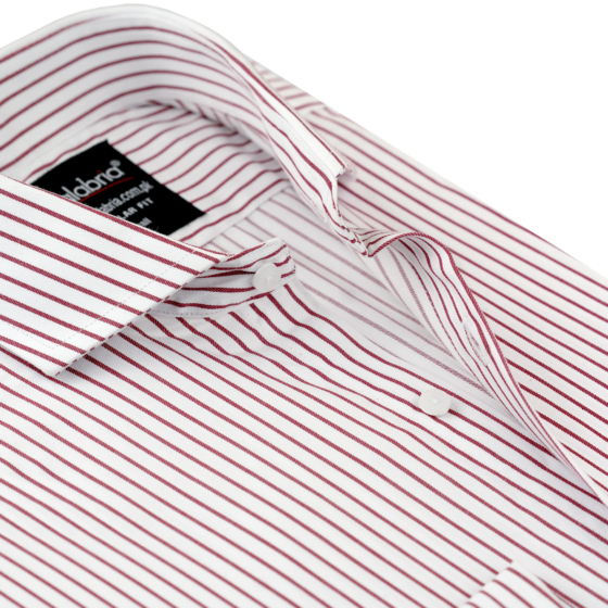 Snow White with Fine Burgundy Stripes Italian Shirt CLB-SNO5164