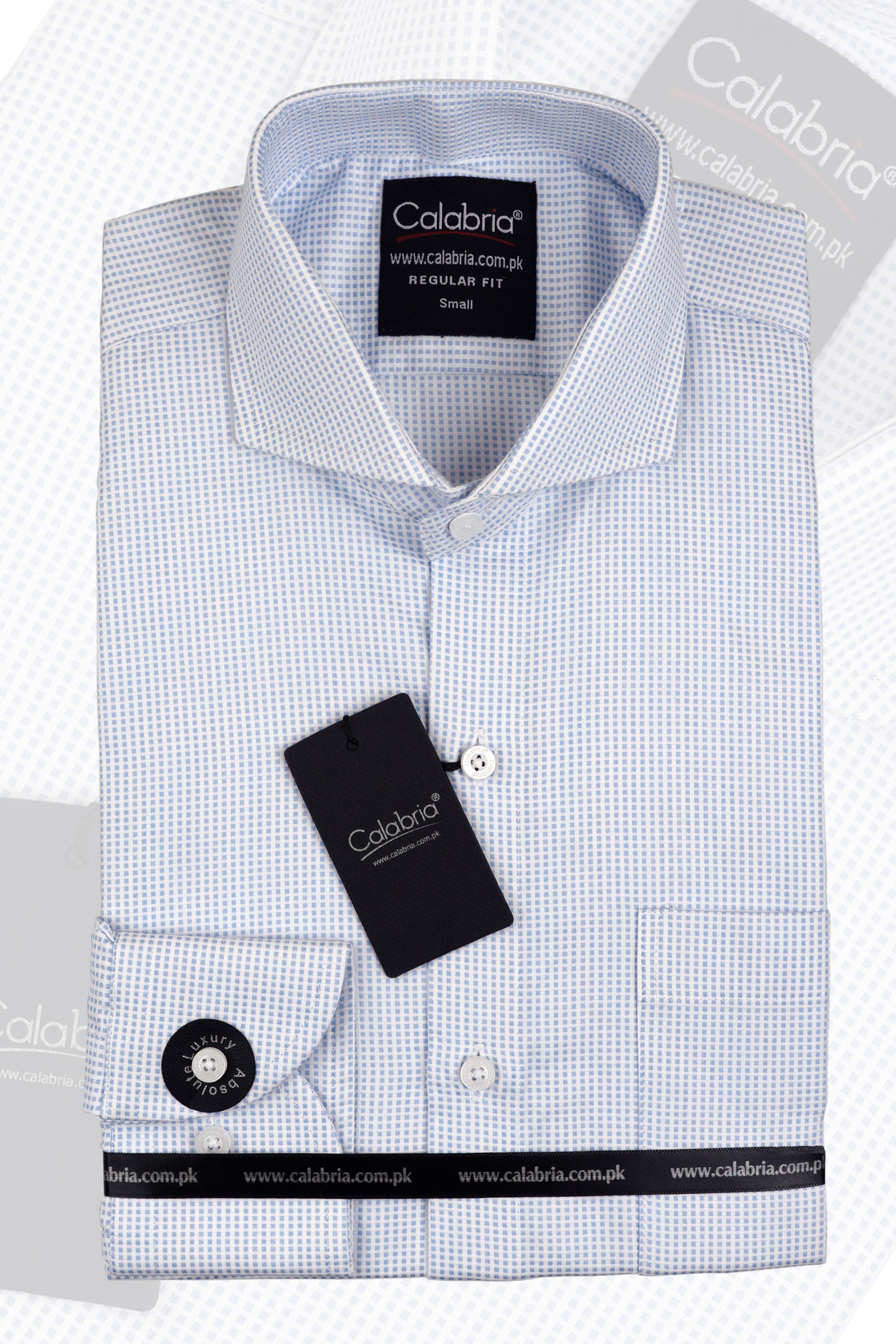 Italian Cotton Warm White & Sky Micro-Check Textured CLB-SNO5168 2 Italian Cotton Warm White & Sky Micro-Check Textured CLB-SNO5168 - Image 2